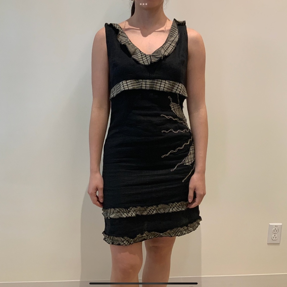 Linen women’s dress by Canadian designer, colour black, size small